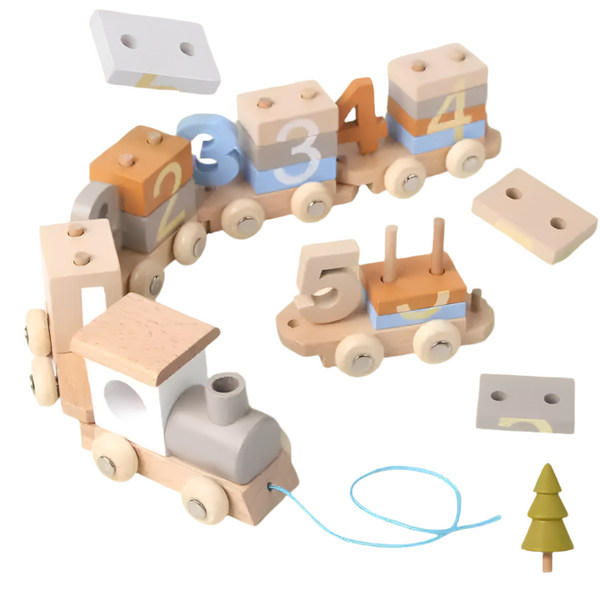 Wooden Number Train Toy for Kids