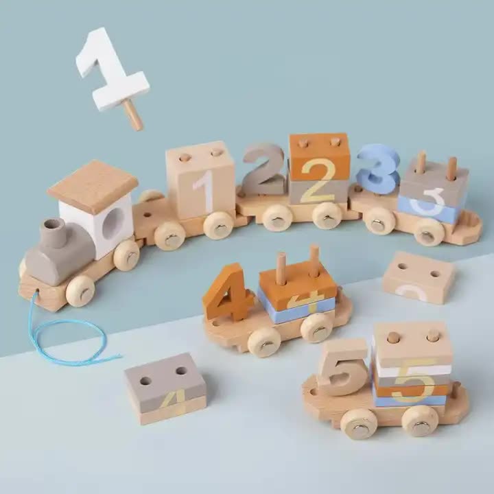 Wooden Number Train Toy for Kids