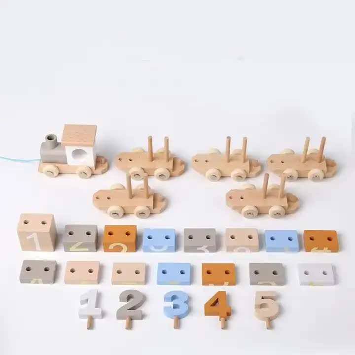 Wooden Number Train Toy for Kids