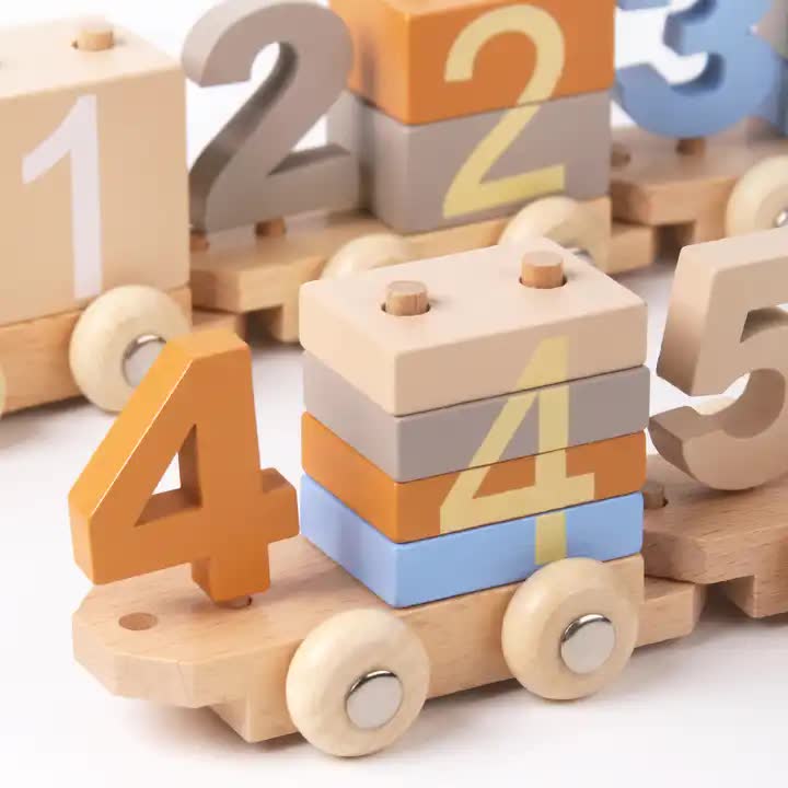 Wooden Number Train Toy for Kids