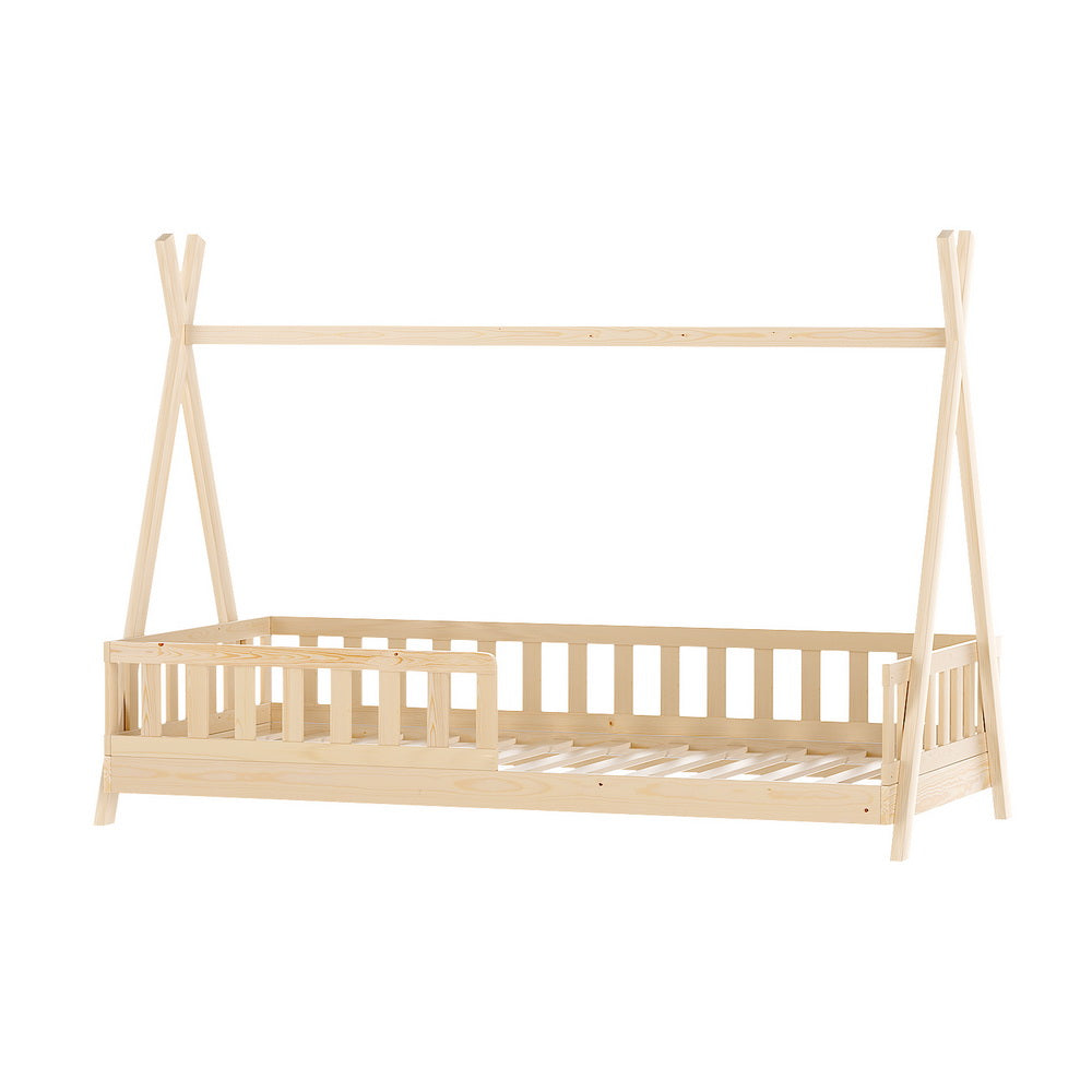 Artiss Wooden Kids House Bed Frame in Oak