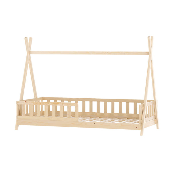 Artiss Wooden Kids House Bed Frame in Oak