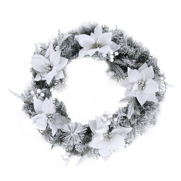 60cm Christmas LED Lights Snowy Flowers