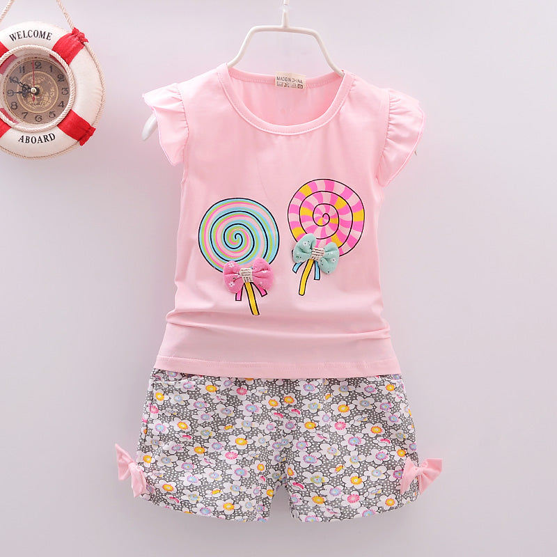 Girls Lollipop Printed Summer Set