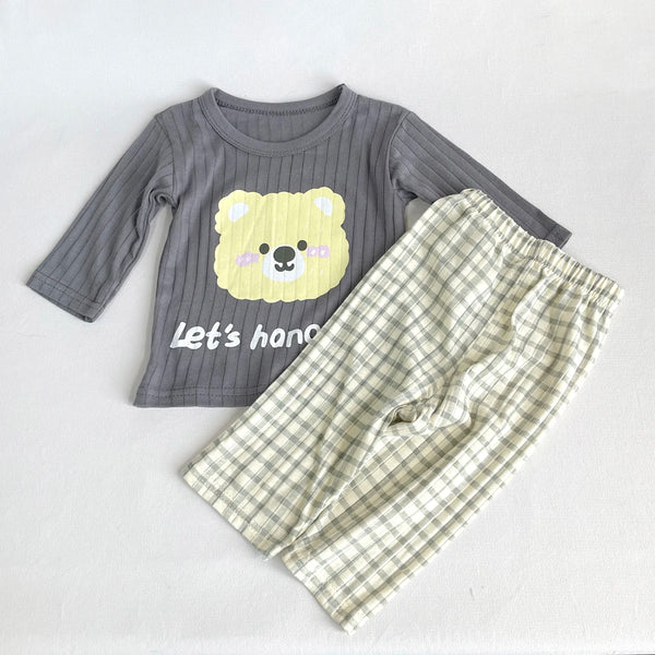 Cute Cartoon Pure Cotton Long Sleeve Top + Pants