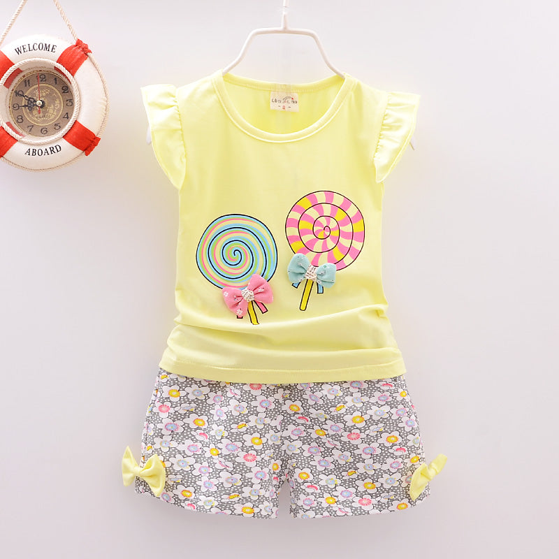 Girls Lollipop Printed Summer Set