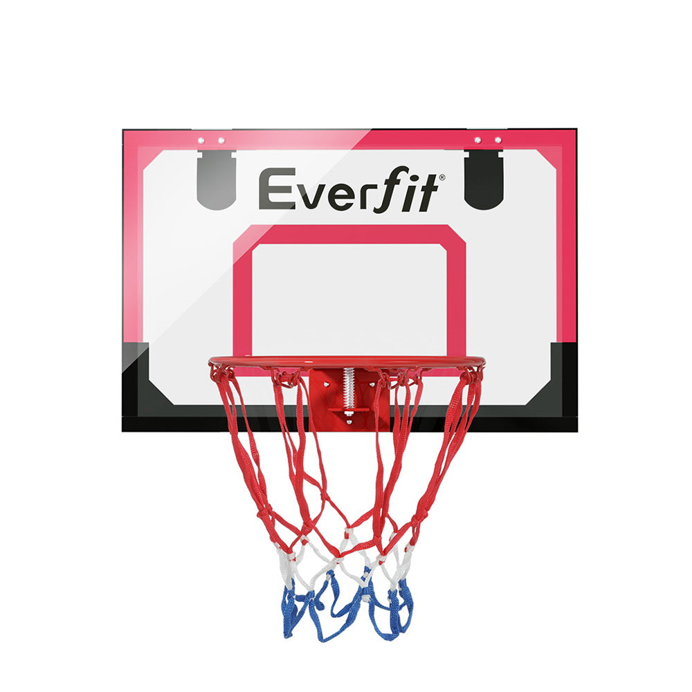 Everfit Mini Basketball Hoop Door Wall Mounted Kids Sports Backboard Indoor Red