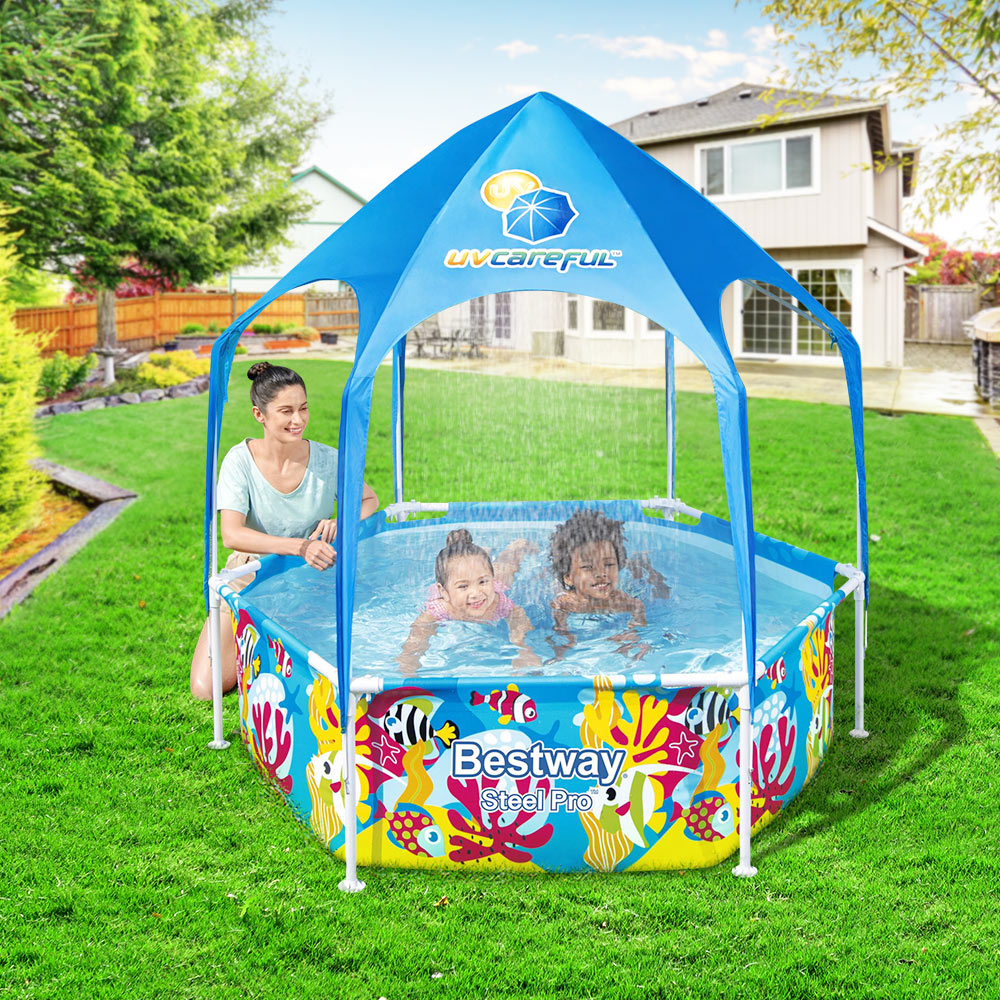 Swimming Pool Above Ground for Kids with Mist Shade