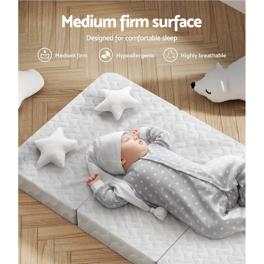 Foldable Mattress Foam Travel Cot Baby Bamboo