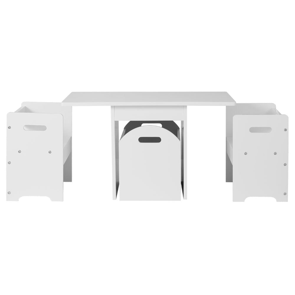 White 3PCS Kids Table and Chairs Set