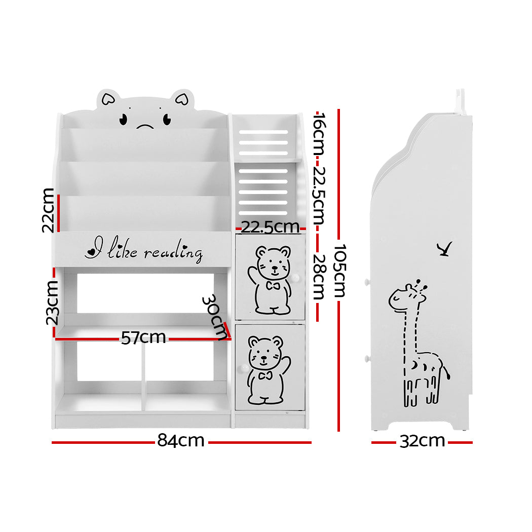 4 Tiers Kids Bookshelf Storage