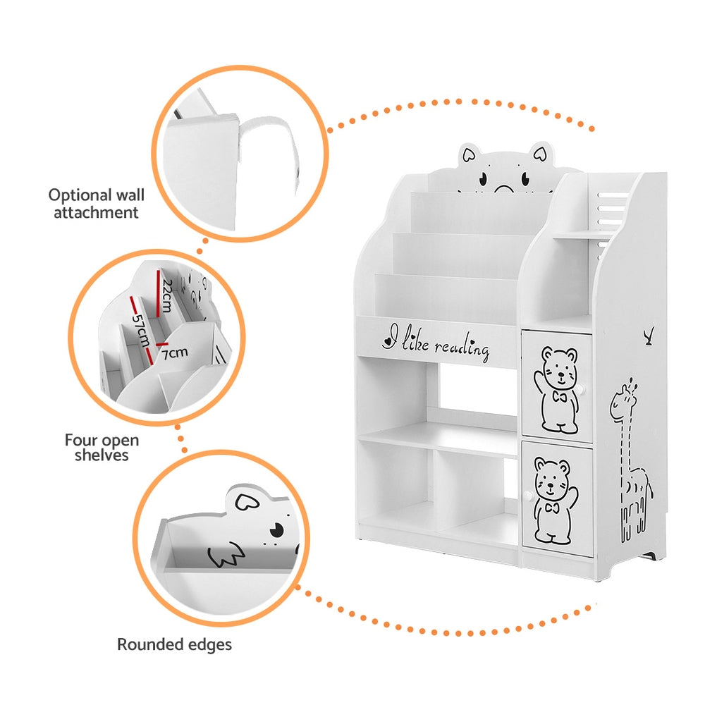 4 Tiers Kids Bookshelf Storage