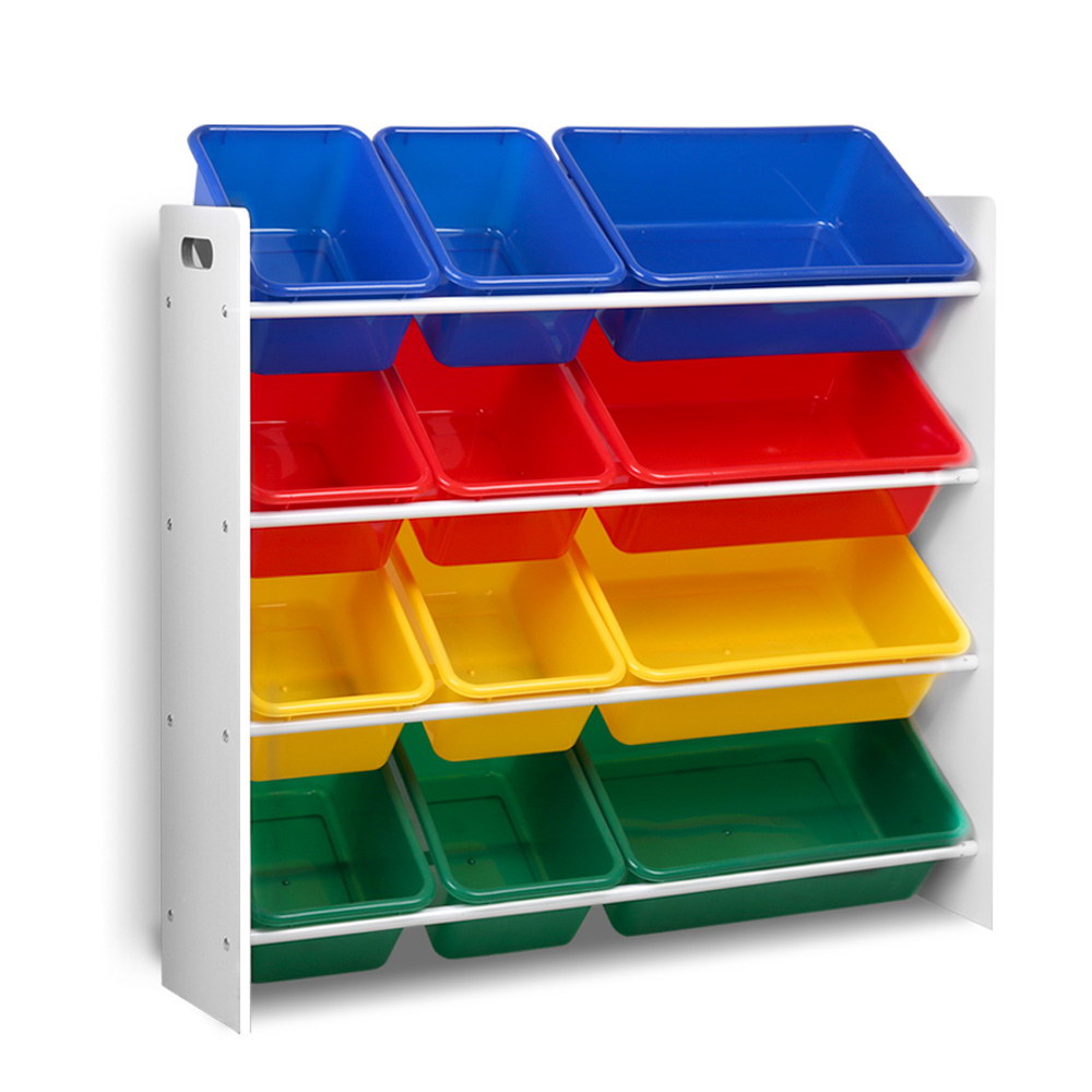 Kids Toy Box 12 Bins Bookshelf Organiser