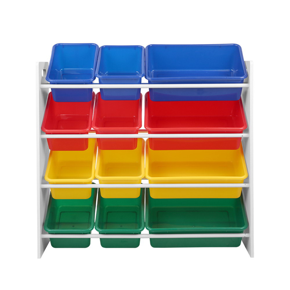 Kids Toy Box 12 Bins Bookshelf Organiser