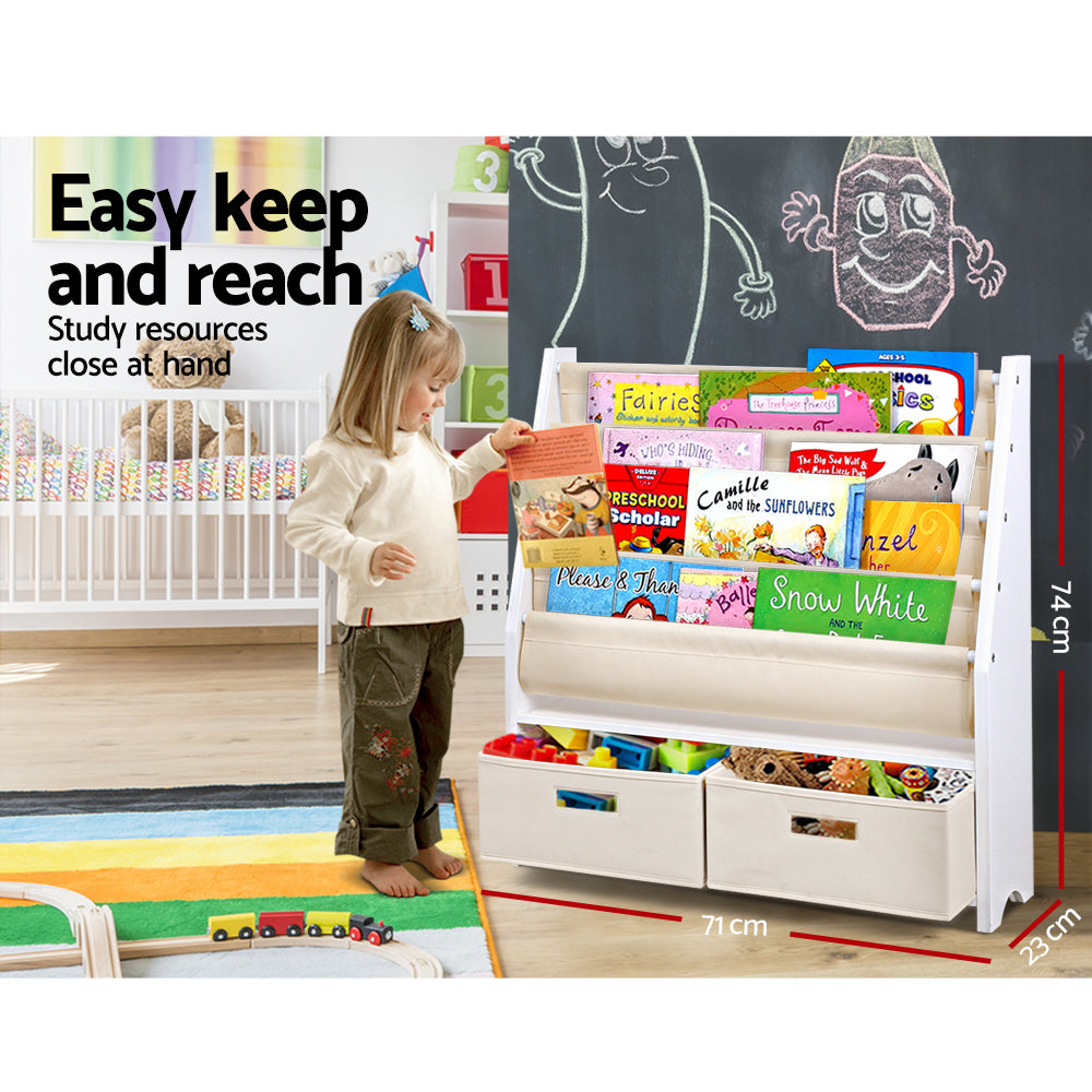 Kids Wooden Bookshelf  Organiser