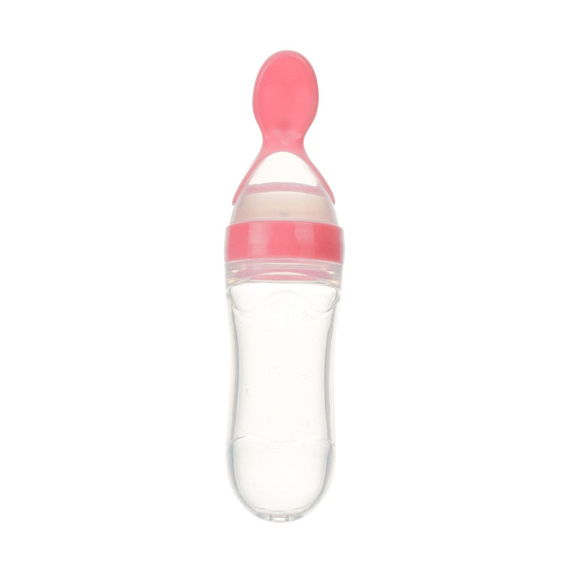 Baby Bottle with Built-in Spoon