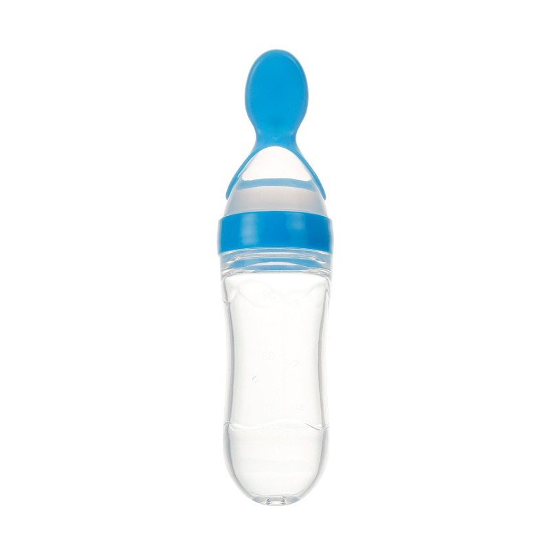 Baby Bottle with Built-in Spoon