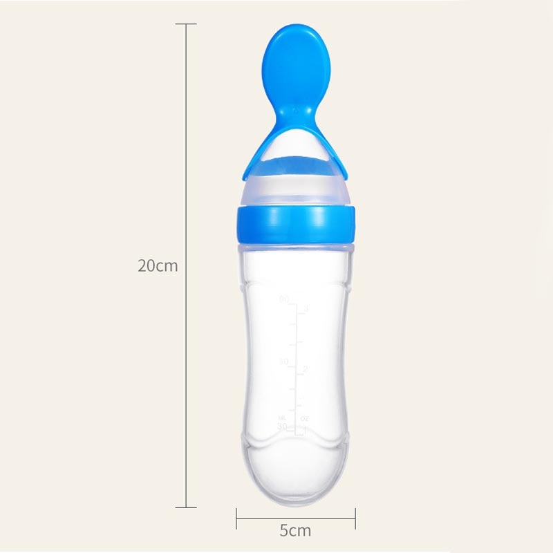 Baby Bottle with Built-in Spoon