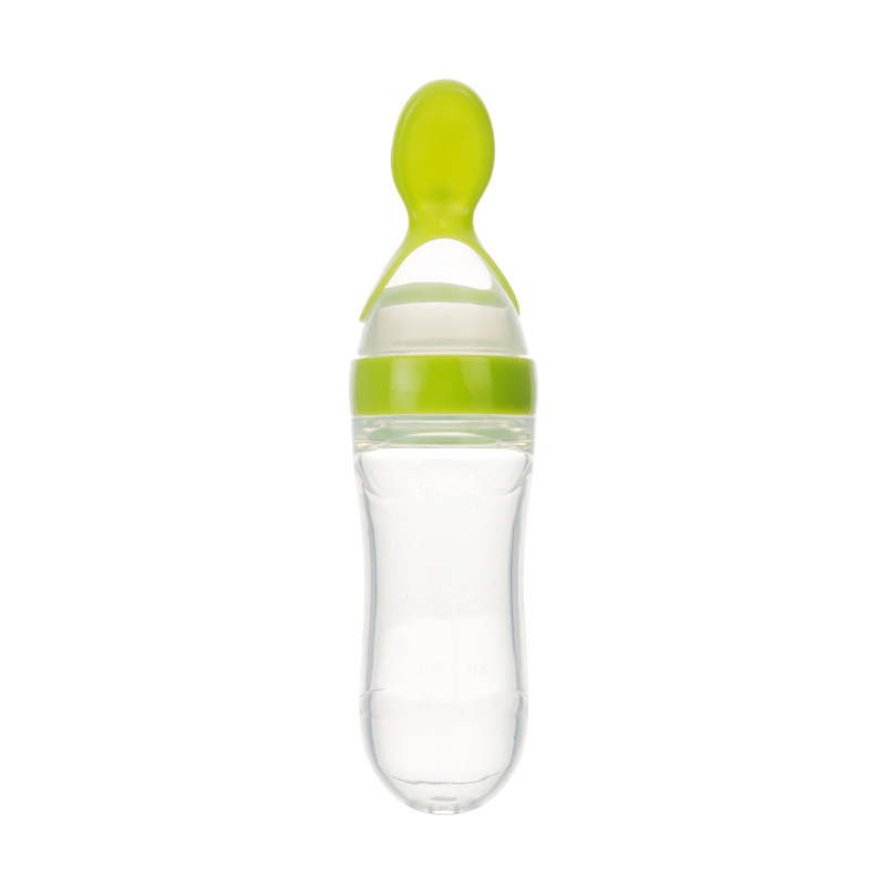 Baby Bottle with Built-in Spoon