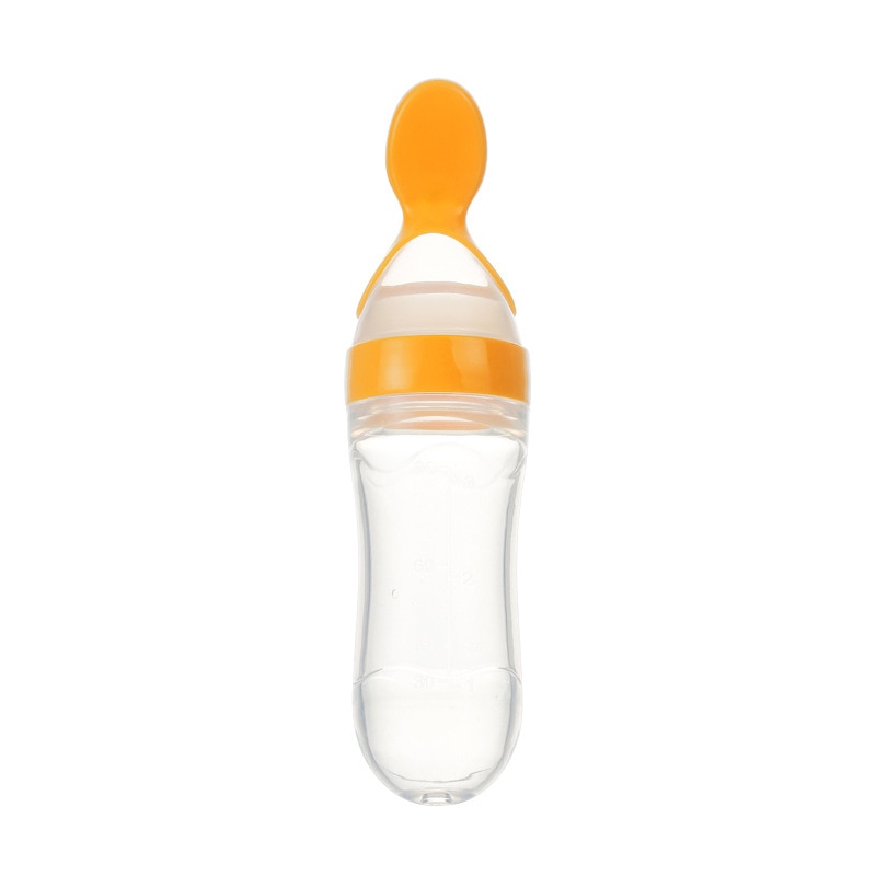 Baby Bottle with Built-in Spoon