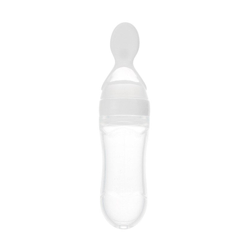 Baby Bottle with Built-in Spoon