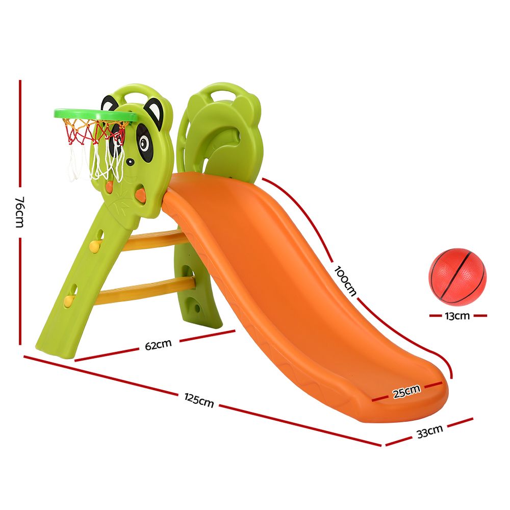 Kids Panda Slide and Basketball