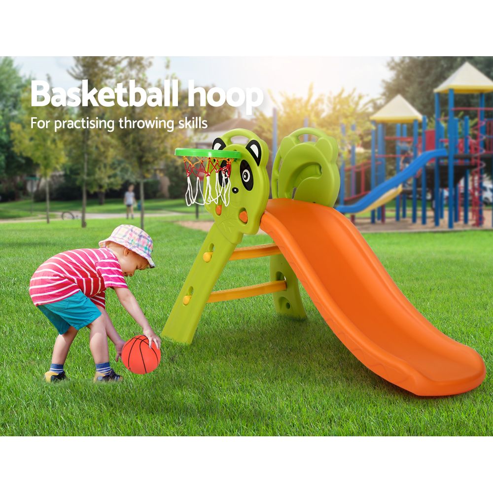 Kids Panda Slide and Basketball