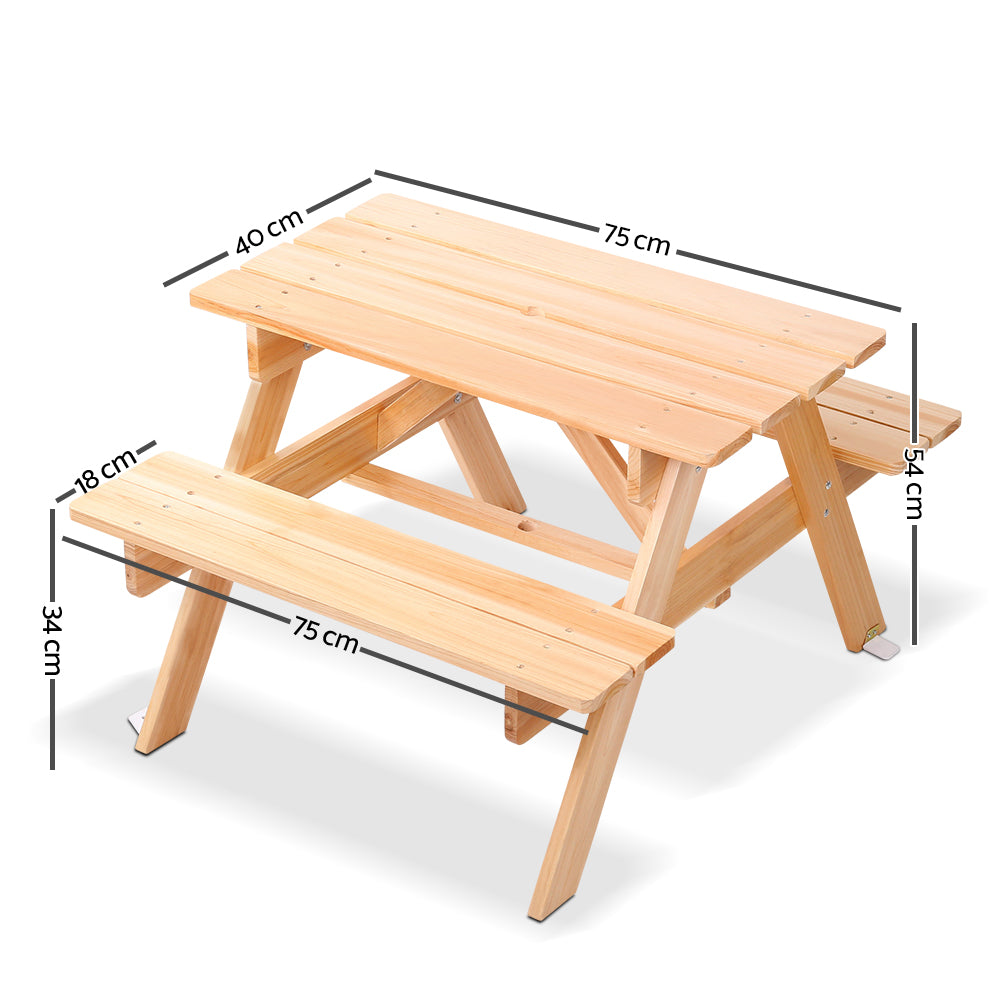 Kids Outdoor Table and Chairs Picnic Bench