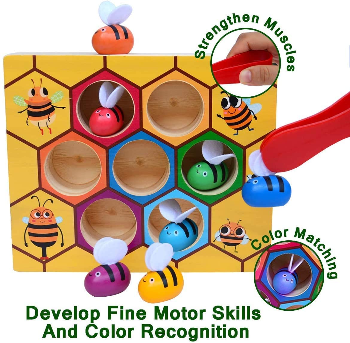 Wooden Bee Toddler Fine Motor Skill Toy