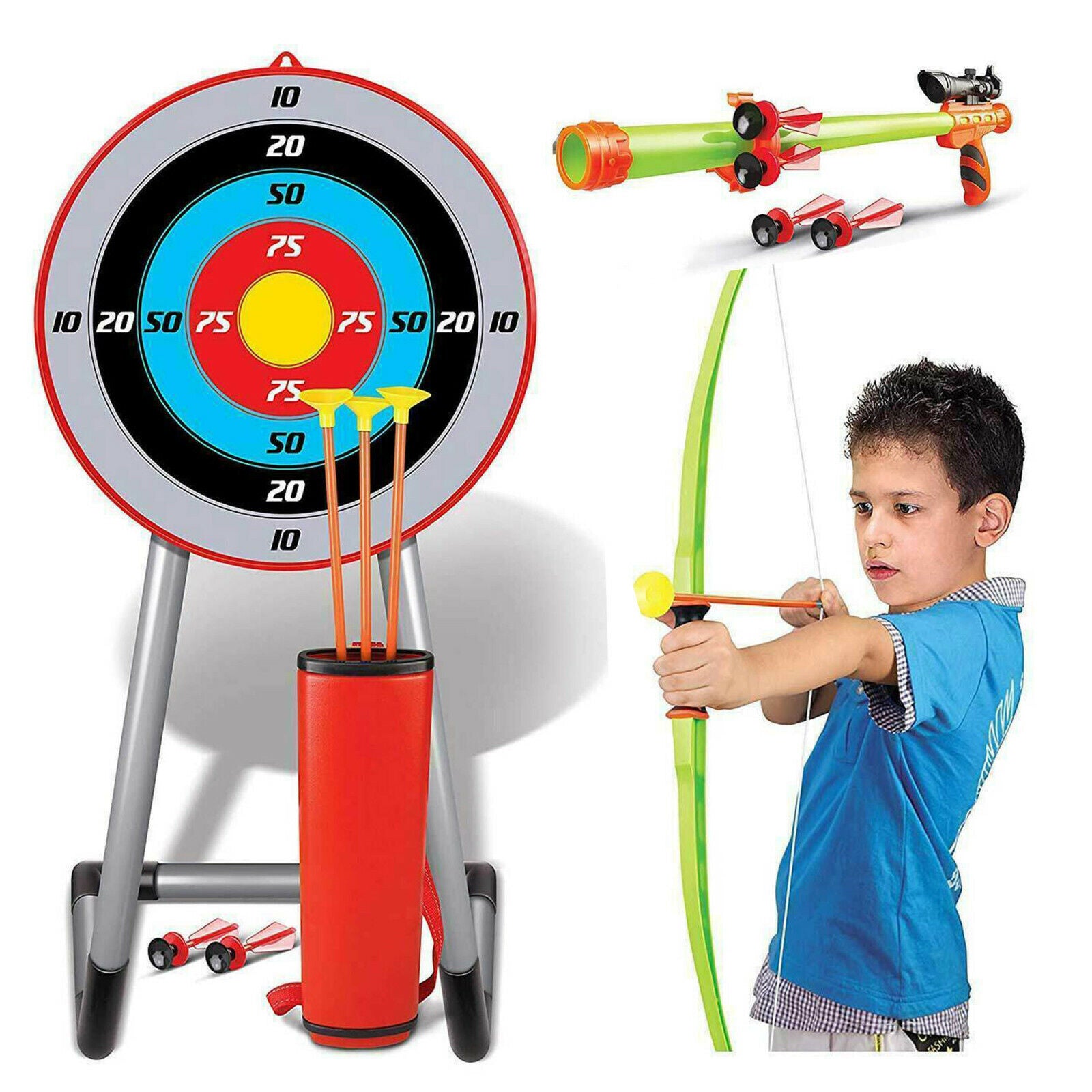 Kingsport Large 2 in 1 Archery Set Kids Suction Arrows