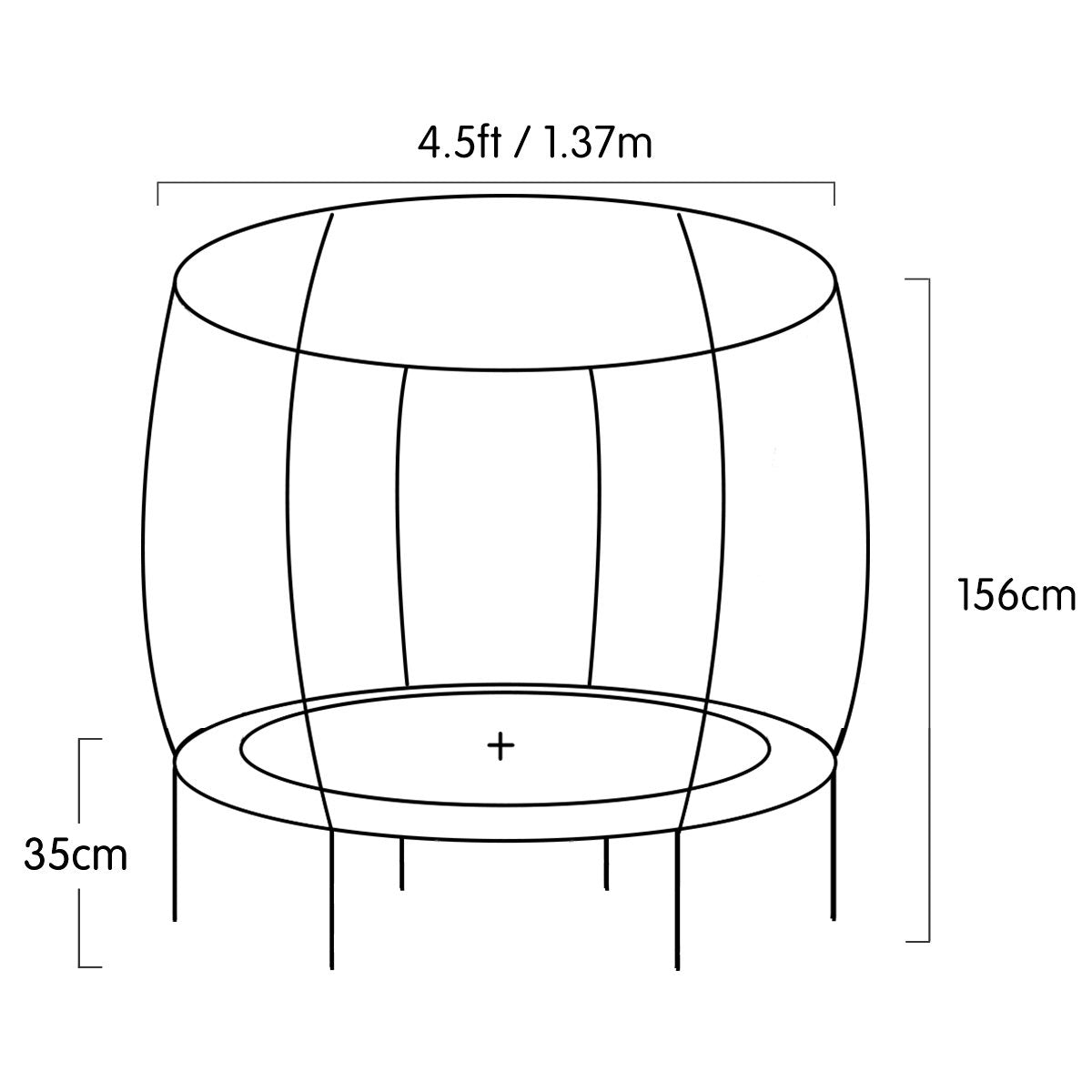 4.5ft Trampoline Round Free Safety Net