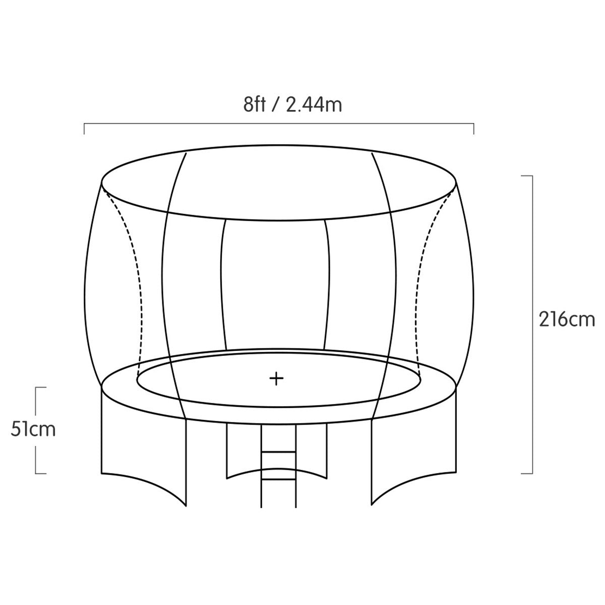 8ft Trampoline With Spring Mat Pad Net Outdoor