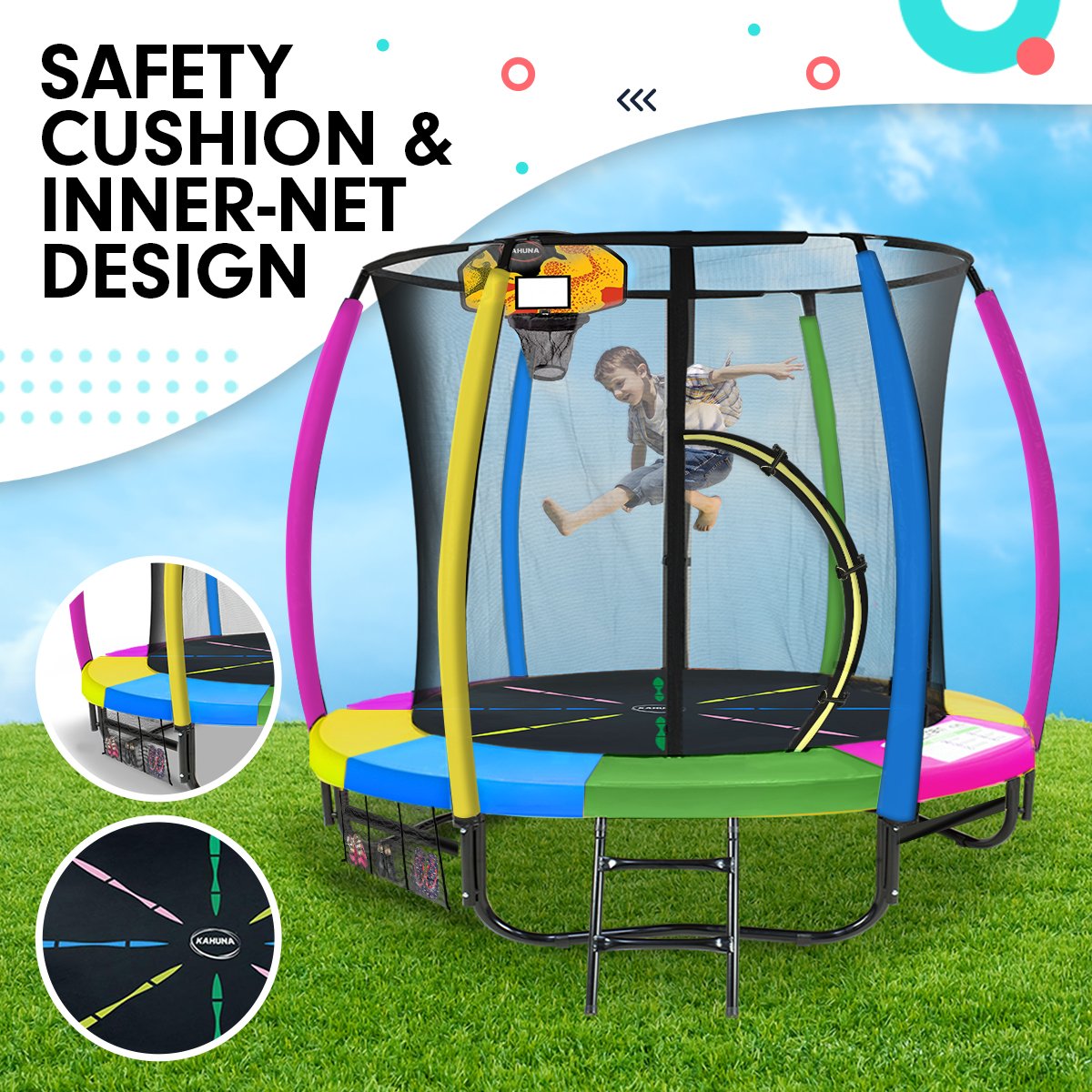 8ft Outdoor Trampoline Kids Children