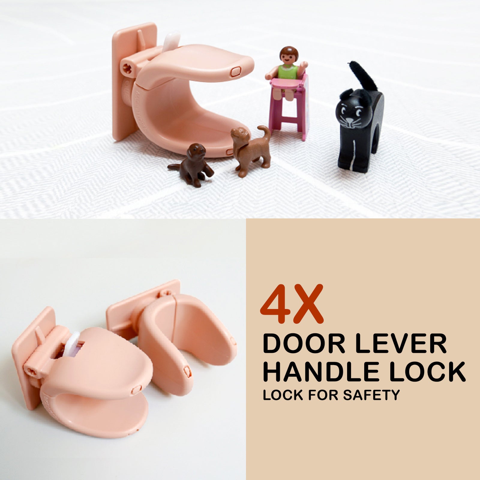 Appason 4X Apricot Pink Door Lever Lock