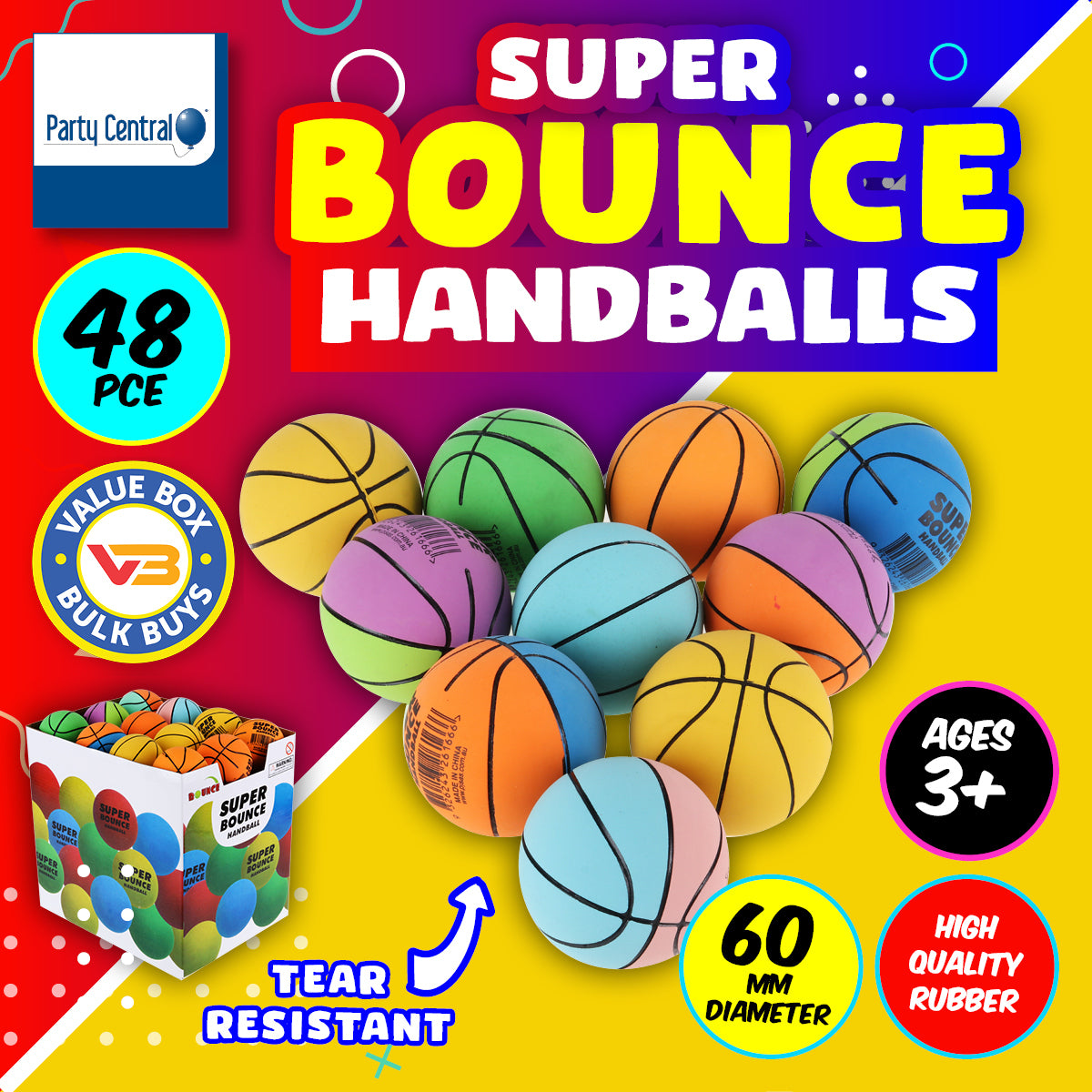 Super Bounce Hand Balls High Quality Rubber 6cm