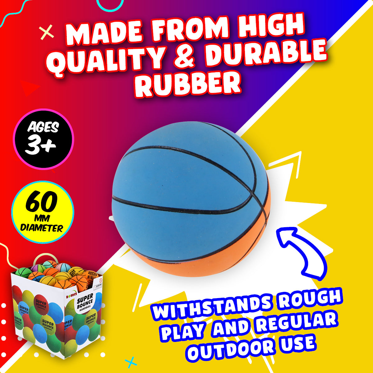 Super Bounce Hand Balls High Quality Rubber 6cm