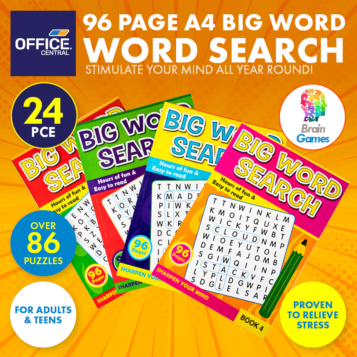 Kids A4 Word Search Activity Books