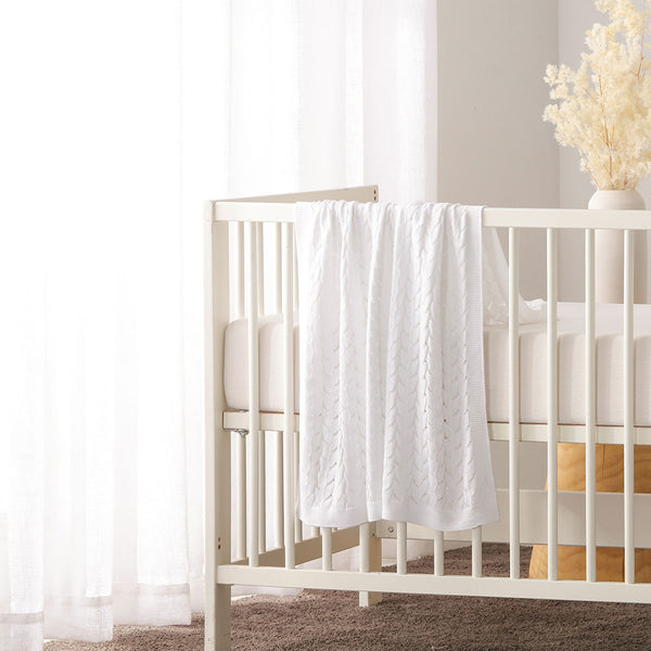 Little Gem Lyla White Cotton Baby Blanket